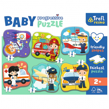 Puzzle Trefl Primo Baby Progressive Vehiculele Profesionale [1]