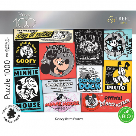 Puzzle Trefl UFT 1000 Disney 100 Posterele Retro  [2]