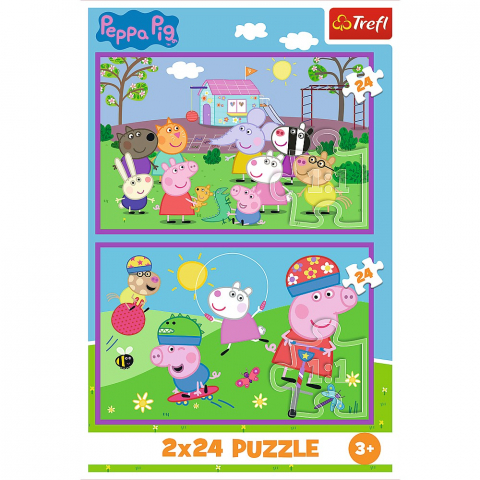 PUZZLES 2X24 PEPPA PIG O ZI LA JOACA CU PEPPA PIG [3]