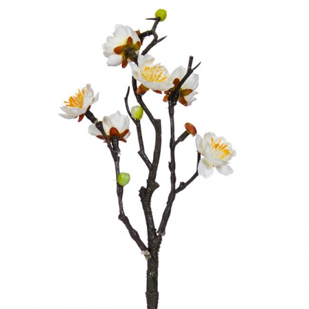 Decoratiuni - Ramura migdal decorativa artificiala cu flori albe