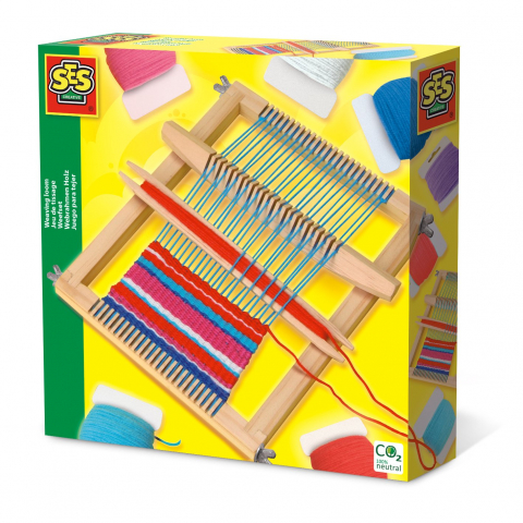 Seturi artizanat pentru copii - Kit creativ-Razboi de tesut de jucarie cu accesorii si fire colorate,+8 ani