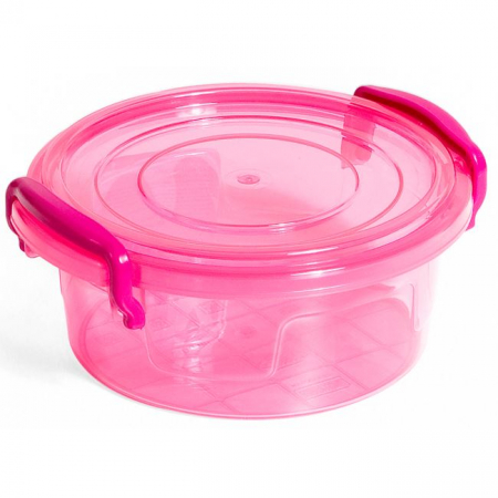 Articole Bucatarie - Recipient cu capac pentru alimente,plastic,roz,300 ml
