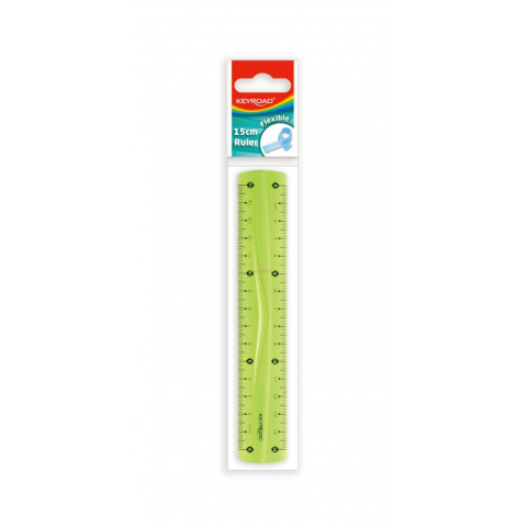 Papetarie & Birotica - Rigla Keyroad 15 cm, plastic flexibil, diverse culori