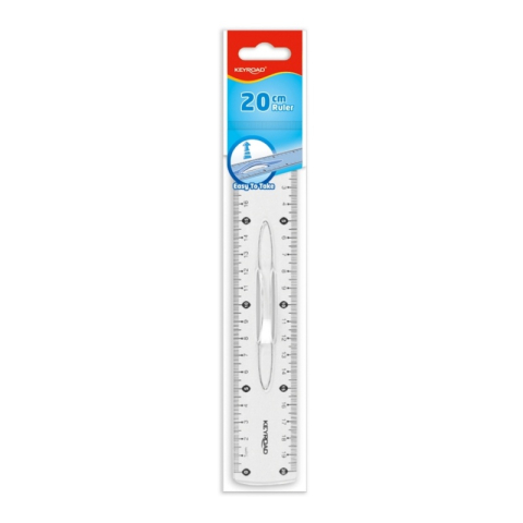 Papetarie & Birotica - Rigla Keyroad 20 cm, transparenta,plastic, cu maner