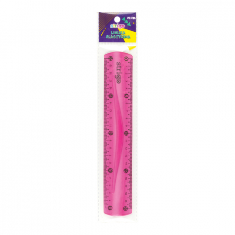 Articole scolare - Riglă Strigo Flexibilă 20 cm, Roz