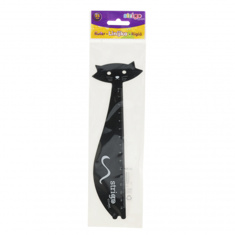 Articole scolare - Riglă Strigo din Plastic, Pisică, 15 cm