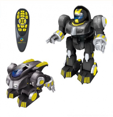 Roboti si Figurine - Robot Deformation Inteligent, Negru, cu amprentă digitală