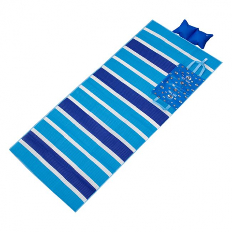 Rogojina plaja cu perna gonflabila in dungi [0]