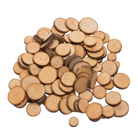 Accesorii art&craft lemn - Rondele din lemn 1-4 cm, 100 bucati/set
