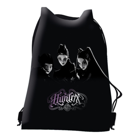 Rucsac cu snur pentru copii KPOP Demon Hunters, negru, 40x30 cm