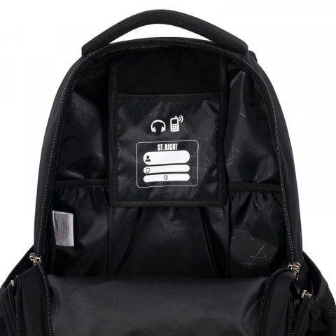 Rucsac pentru scoala cu 3 compartimente,negru,46x30x20 cm [6]