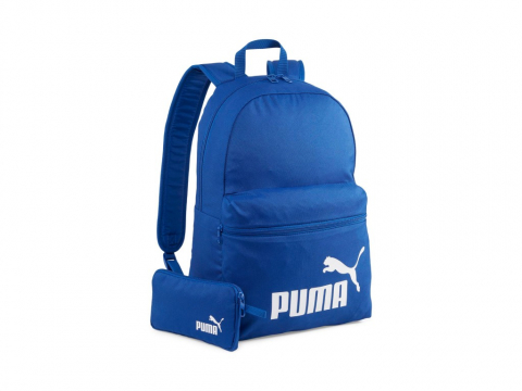 Ghiozdane Scoala - Rucsac Puma Phase + penar albastru pentru scoala,30x14x44 cm