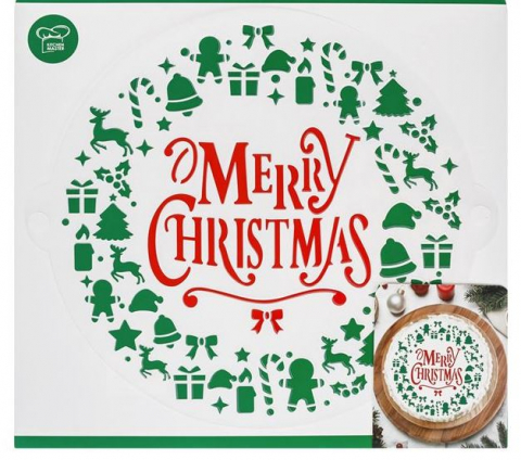 Sablon decorativ tematica Craciun pentru tort,plastic,25 cm [2]