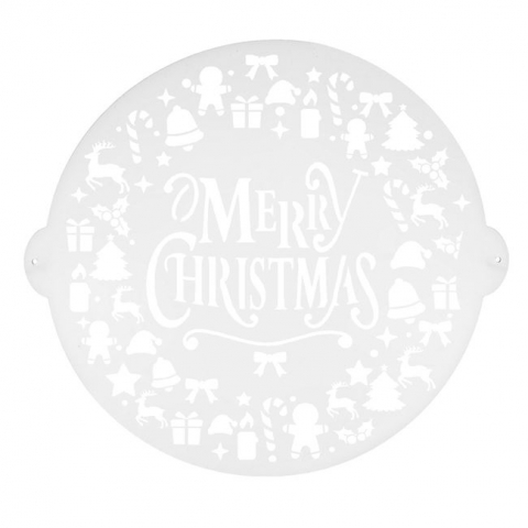 Sablon decorativ tematica Craciun pentru tort,plastic,25 cm [1]