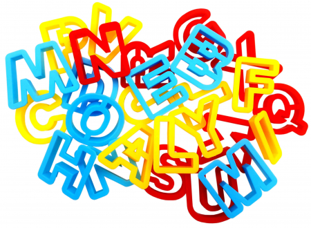 Plastilina - Sablon litere plastic pentru modelaj