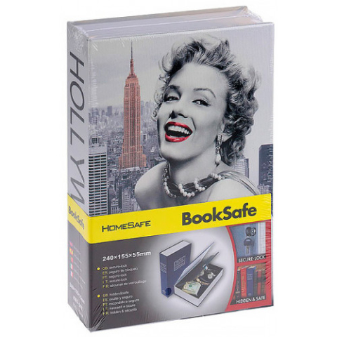 Seifuri, casete de valori si cutii postale - Seif secret tip carte – cu cheie, model  Marilyn Monroe, 24x15X5 cm