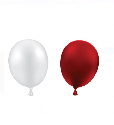 Articole pentru Petrecere - Set 10 baloane pentru Petrecere, Alb si Rosu - 13 cm