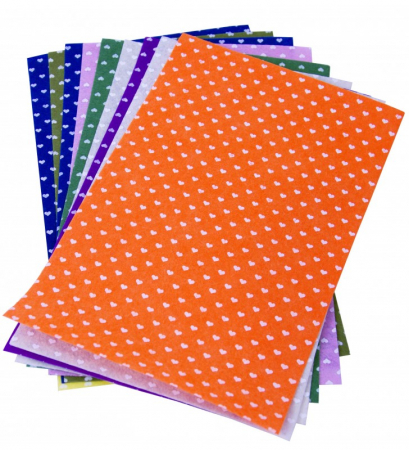 Hartie creatie - Set 10 coli cu inimi pentru activitati crafts