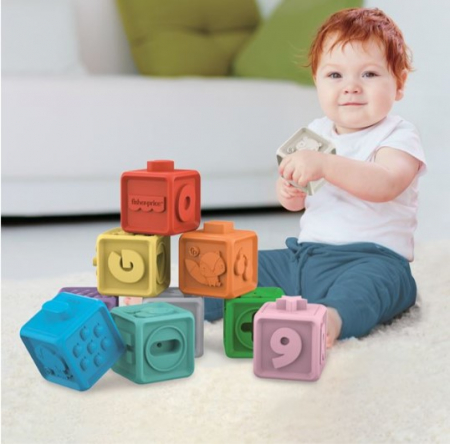 Set 10 cuburi multicolore moi pentru bebelusi-Fisher Price [2]