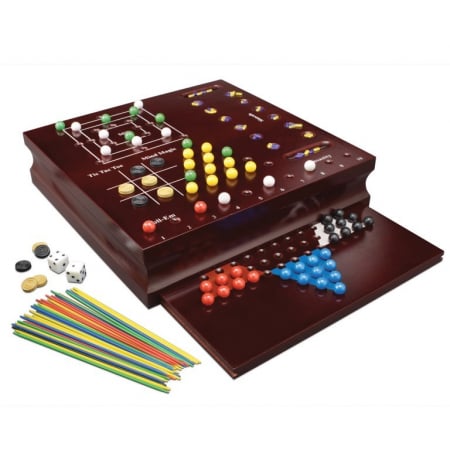 Jocuri si jucarii educative - Set 10 Jocuri în Cutie de Lemn