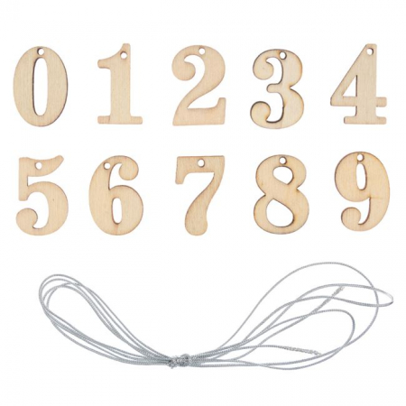 Produse art & craft-Lucru manual - Set 10 numere din lemn pentru activitati crafts