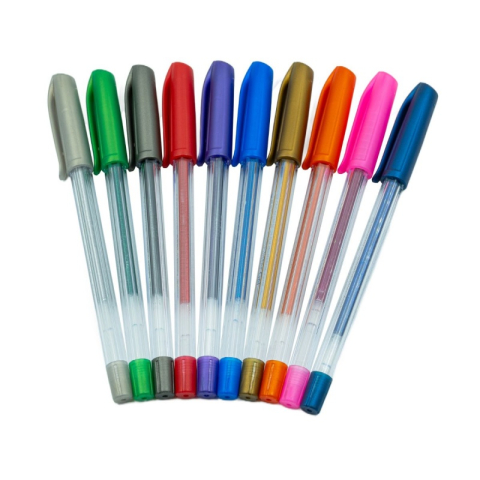 Pixuri - Set 10× pixuri cu gel Radius Glitter Gel, 1.0 mm, cu capac – 10 culori cu sclipici