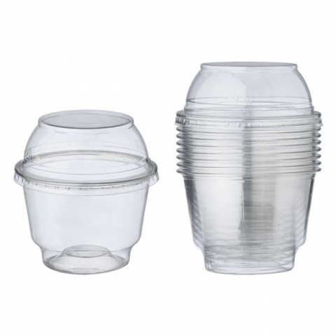 Articole pentru depozitare & organizare - Set 10 recipiente reutilizabile cu capac din plastic pentru servire,285 ml