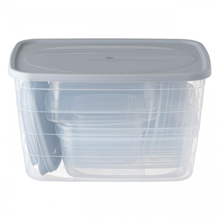 Set 11 caserole cu capac,marimi si forme diferite,plastic,transparent [2]