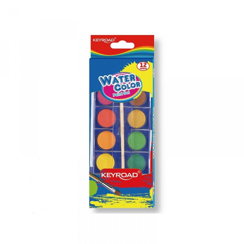 Produse art & craft-Lucru manual - Set 12 acuarele cu pensula,carcasa plastic,12 culori