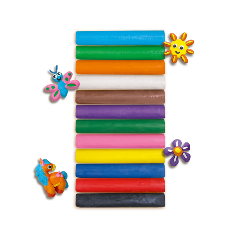 Set 12 batoane plastilina fara gluten colorata pentru copii (12x180 gr.) [2]