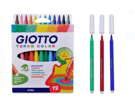 Carioci - Set 12 carioci lavabile cu varf subtire
