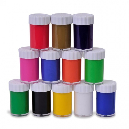 Acuarele, Tempera si Pensule - Set 12 culori acrilice pentru pictura