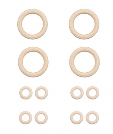 Accesorii art&craft lemn - Set 12 inele din lemn pentru activitati crafts