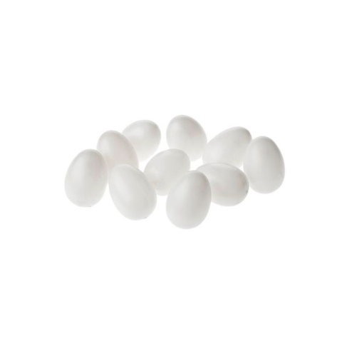Accesorii creatie Paste - Set 12 oua pentru pictat si colorat,plastic,alb,6 cm