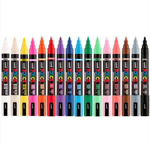 Set 16 markere Posca PC-5BR cu varf mediu tip pensula 1-4mm [2]