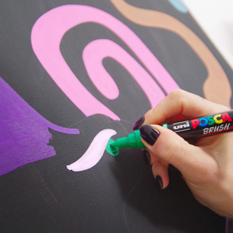 Set 16 markere Posca PC-5BR cu varf mediu tip pensula 1-4mm [9]