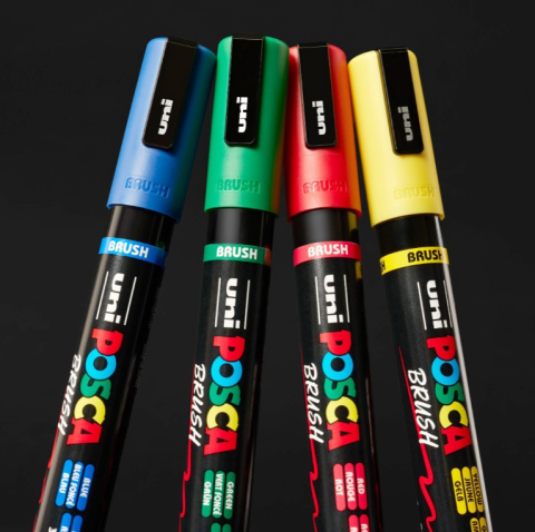 Set 16 markere Posca PC-5BR cu varf mediu tip pensula 1-4mm [5]