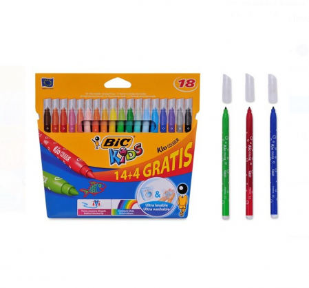 Carioci - Set 18 carioci lavabile cu varf mediu
