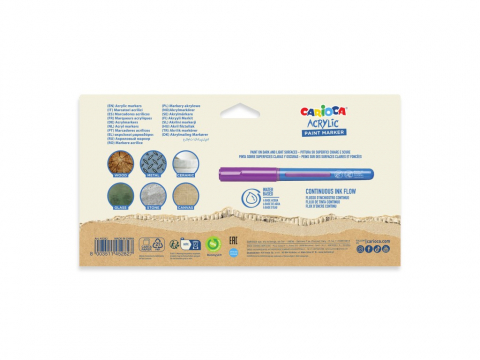 Set 18 markere acrilice Carioca, vârf pensulă, culori opace [5]