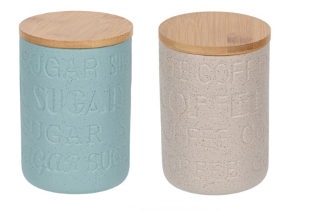 Articole Bucatarie - Set 2 borcane din ceramica cu capac pentru depozitare