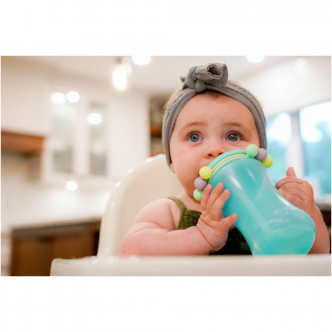 Set 2 cani cu pai Abacus pentru bebelusi Melii,340 ml,albastru-verde [3]