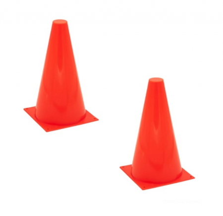 Jucării exterior pentru copii - Set 2 conuri pentru antrenament, Portocaliu, 13x13x24 cm