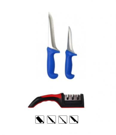 Cutite profesionale pentru macelarie - Set 2 Cuțite Profesionale + Aparat de Ascutit