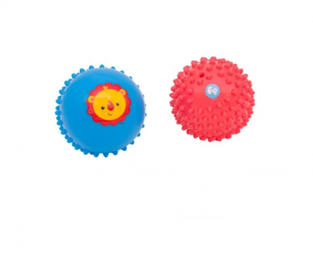 Jucarii senzoriale si zornaitoare - Set 2 Mingi Senzoriale pentru Bebeluși, Multicolor