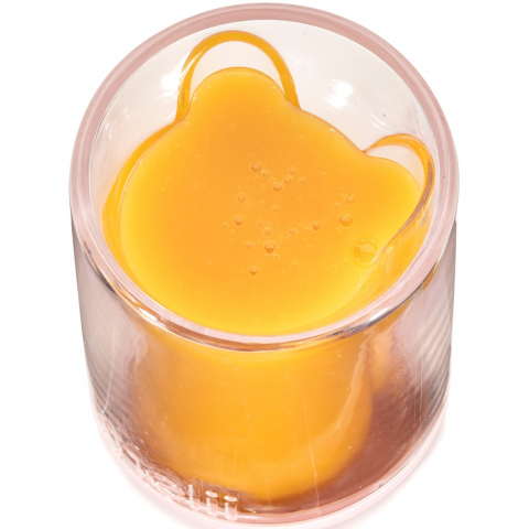 Set 2 pahare pentru copii cu design interior urs Melii,145 ml,roz-mov [4]