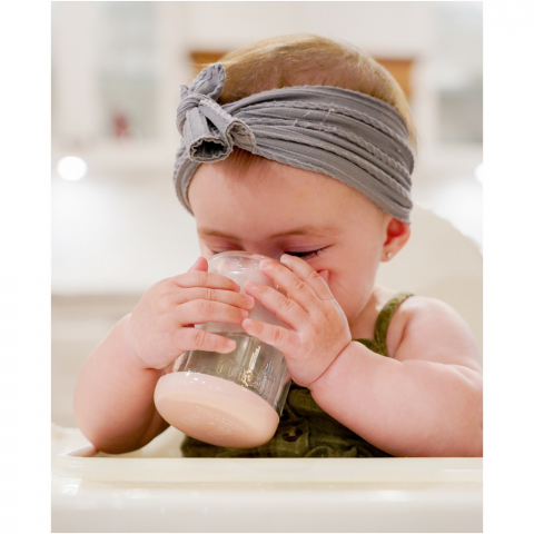 Set 2 pahare pentru copii cu design interior urs Melii,145 ml,roz-mov [6]