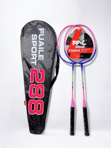 Jucării exterior pentru copii - Set 2 rachete badminton cu husa inclusa,roz-mov,66x20 cm