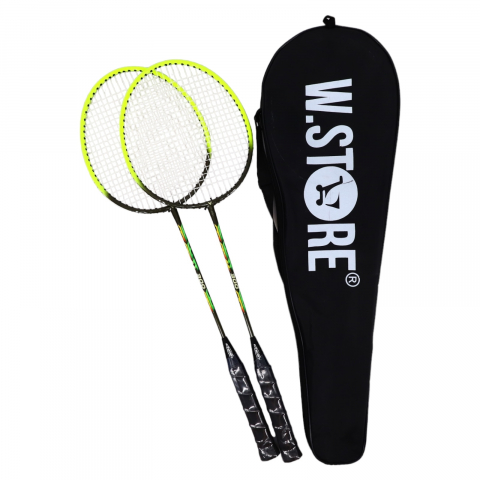 Jucării exterior pentru copii - Set 2 rachete badminton cu husa inclusa,verde,66x20 cm