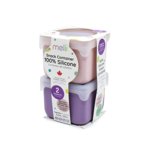 Accesorii hranire bebelusi - SET 2 RECIPIENTE SILICON, MELII, PINK PURPLE