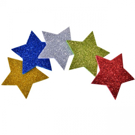 Produse art & craft-Lucru manual - Set de 20 Steluțe Glitter din Spumă pentru Activități Crafts